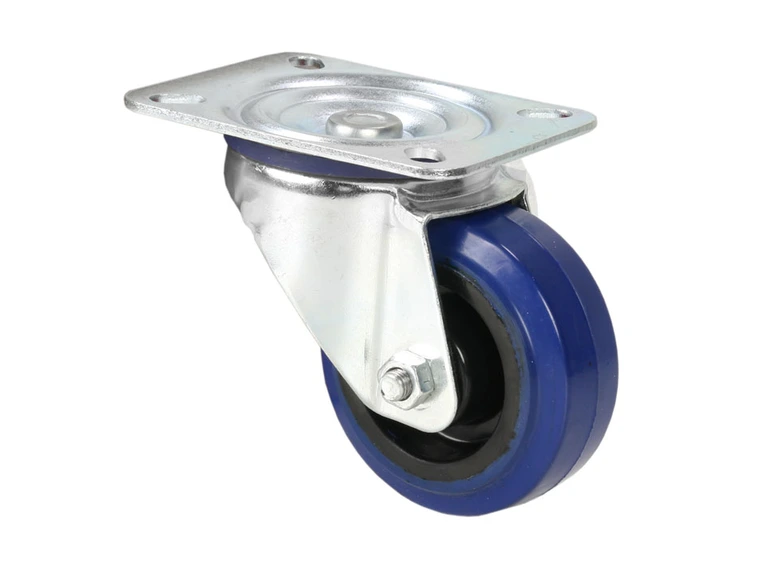 Adam Hall Hardware 372081 - Swivel Castor 80 mm with blue Wheel 